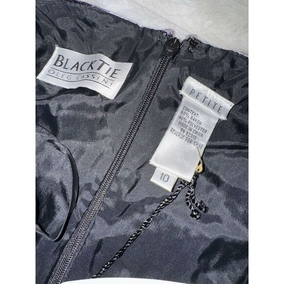 Oleg Cassini Beaded Mini Dress 10 Petite 90s Y2K Velvet Floral Purple Black NWT‎ - Picture 2 of 9